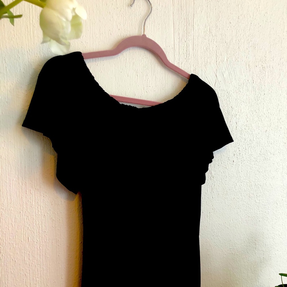 Halogen, Black short sleeve top, Large